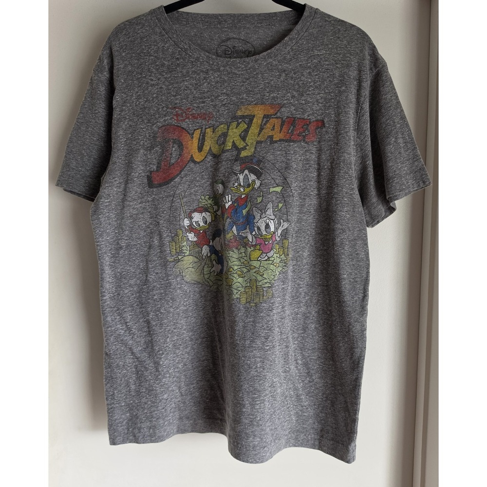 Disney T-Shirt Grey Duck Tales Crew Neck Short Sleeve Casual Unisex Tee Top